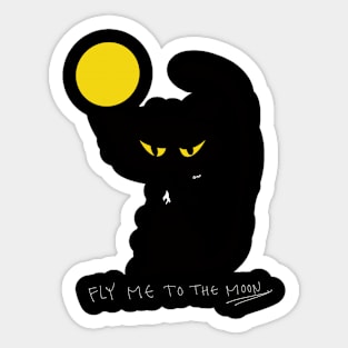 The Cat Fly To The Moon. Sticker